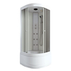 Walk In Corner Shower Room Enclosure Cabin with Glass Sliding Doors Massage Jets Radio Ventilation Fan Lighting