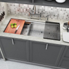 Aquacubic Luxury 45 X 19 Inch Modern Undermount Sinks 18/16 Gauge Workstation 304 Stainless Steel sink with Ledge Workstation