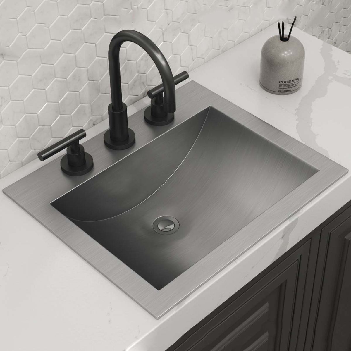 Luxury Deep Bathroom Cabinet Topmount Wash Sink SUS304 Stainless Steel Bowl Basin Sink