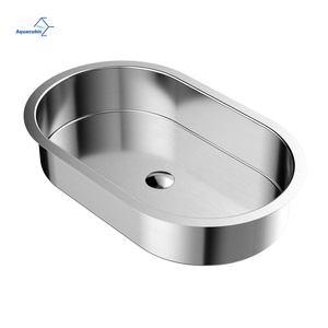Factory Customized Size Stainless Steel Undermount Water Basin Oval Single Bowl Bathroom Sink