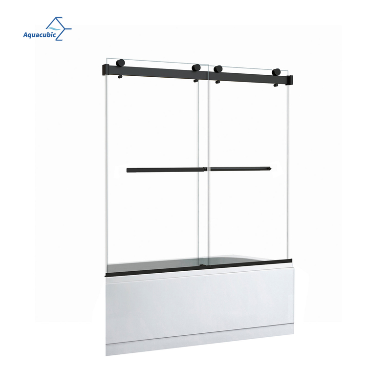 OEM ODM Frameless Shower Room Double Sliding Tempered Glass Stainless Steel Shower Door for Bath Tub