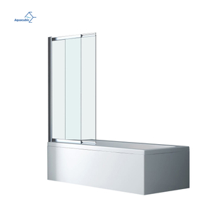 China Factory Chrome Clear Glass Flat Sliding Folding Bathtub Sliding Shower Door Shower Screen Panel