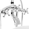 Telephone design style Floor Mounted Freestanding Tub Filler Bathtub Faucet with 3 Revolving Handles