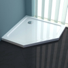 39.76 x 39.76 x 2.56 Inch Slip Resistant Textured Surface Shower Tray Single Threshold Shower Bases with Center Drain 