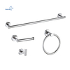 4 Pieces Bathroom Hardware Accessories Set, Towel Bar, Towel Ring, Toilet Paper Holder, Bathrobe Rack Wall Mounted
