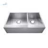 33 Inch 304 Stainless Steel Handmade 60/40 Double Bowl Farmhouse Stainless Steel Sink Supplier
