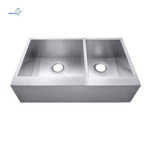 33 Inch 304 Stainless Steel Handmade 60/40 Double Bowl Farmhouse Stainless Steel Sink Supplier