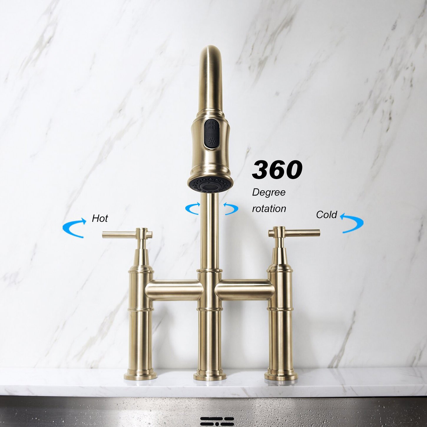 kitchen Excellent Revolving Sink Faucet Bridge Faucet