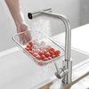 360° Swivel Stainless Steel Single Lever Handle Waterfall Kitchen Faucet with Pull Down Sprayer