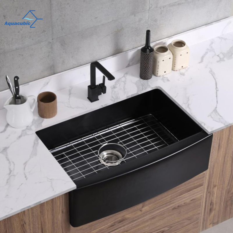 Single Bowl Farmhouse Kitchen Sink Black 30