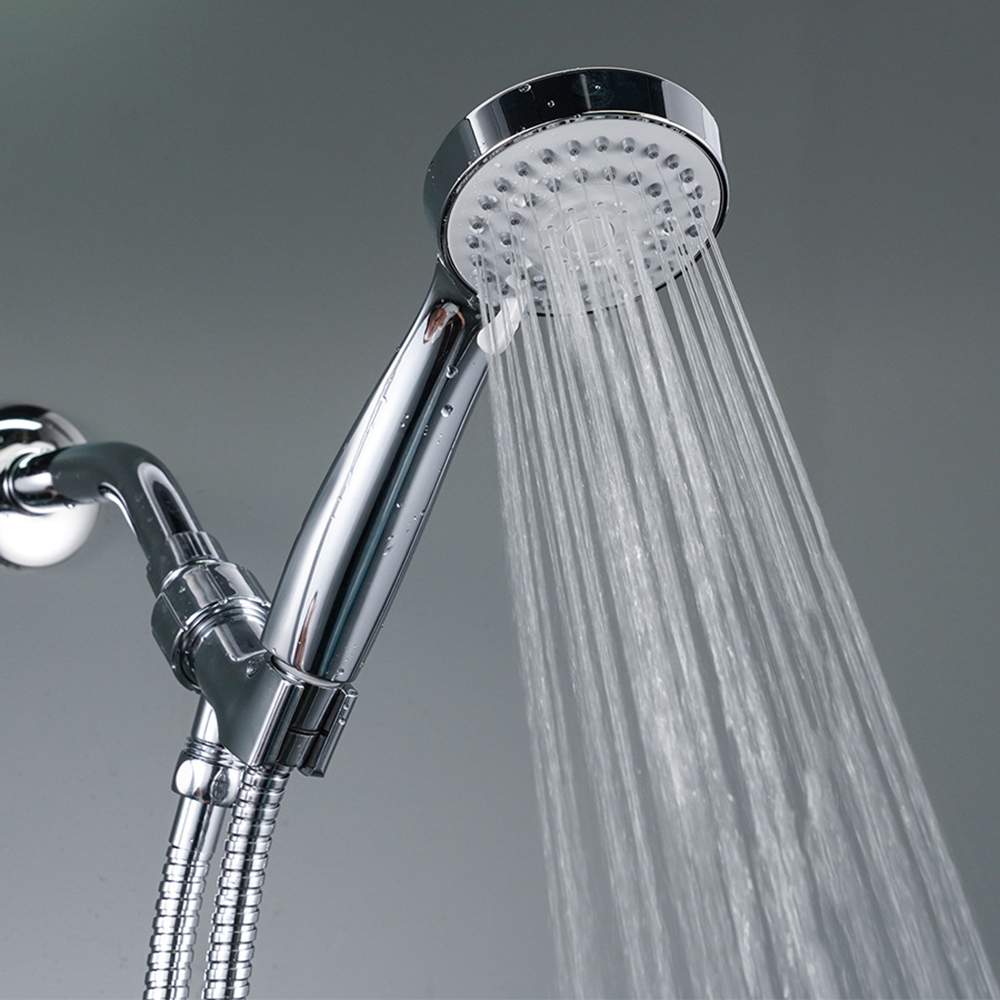 Detachable High Pressure 3 Modes Transparent Chrome Shower Head ABS Filtered Handheld Shower Head