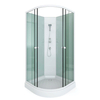 Commercial Walk-In Corner Bathroom Shower Cabin with Glass Sliding Doors Massage Jets Radio Ventilation Fan Lighting