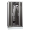 Rectangular Walk In Corner Steam Shower Room with Glass Sliding Doors Massage Jets Radio