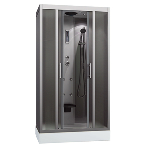 Rectangular Walk In Corner Steam Shower Room with Glass Sliding Doors Massage Jets Radio
