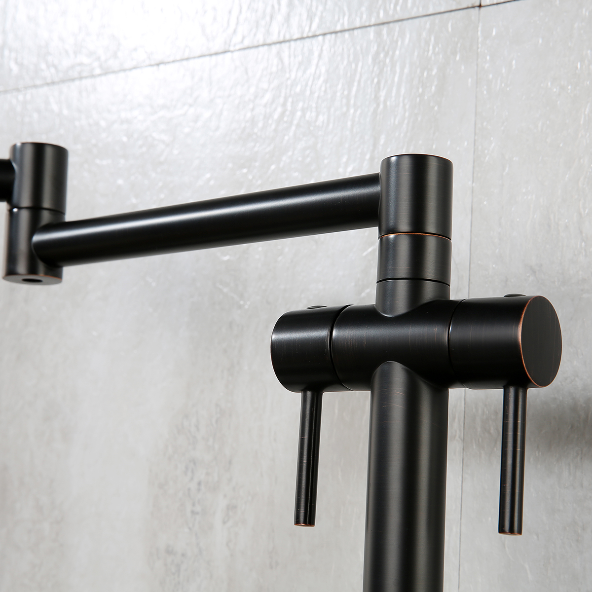 Deck Mount Pot Filler Kitchen Faucet Oil Rubbed Bronze Folding Stretchable Faucet ORB