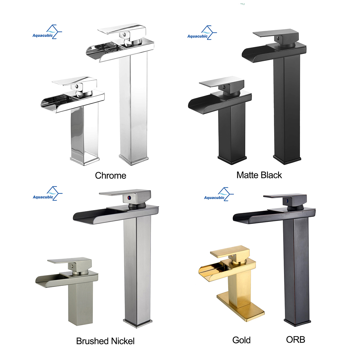 Modern Manufacturer Bathroom Single Handle Chrome Single Hole Waterfall Spout Wash Basin Faucet