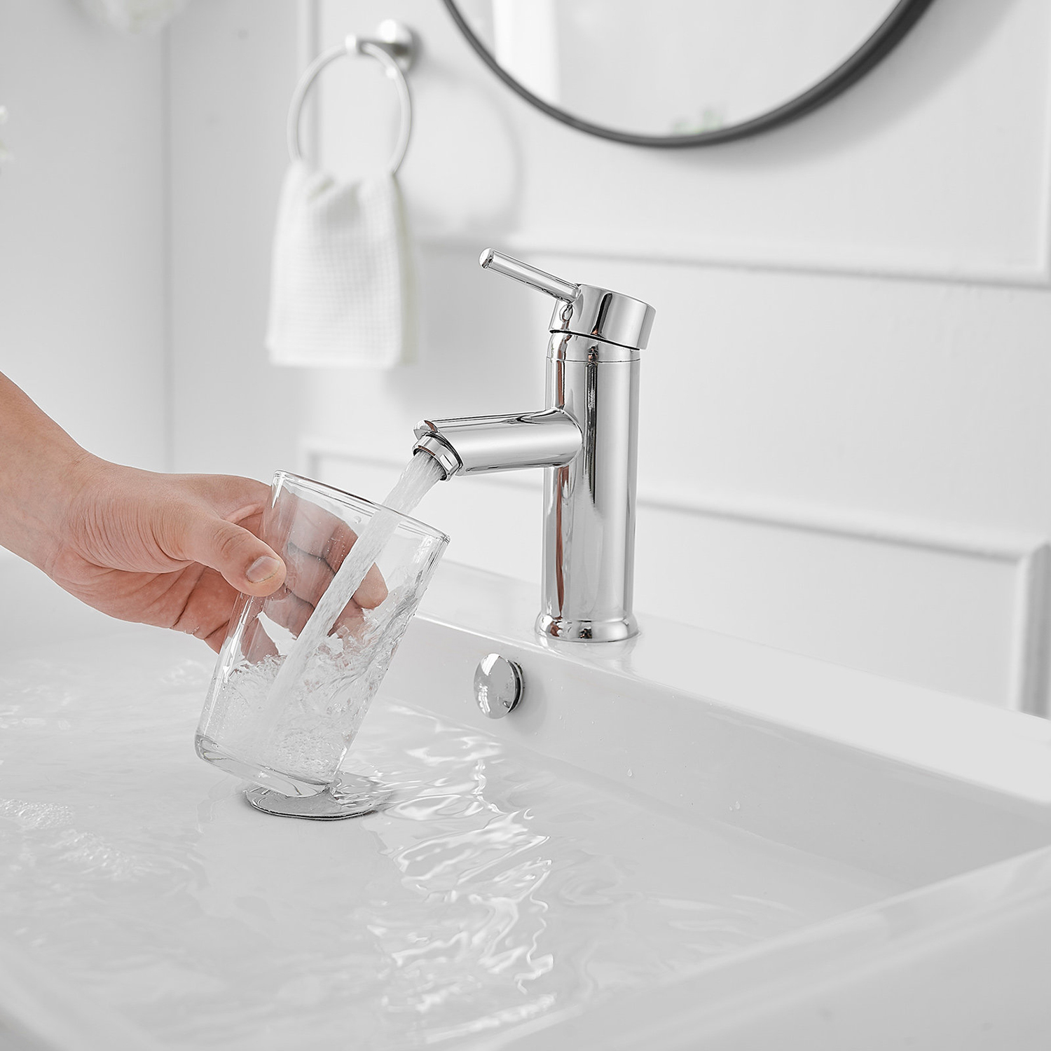 Aquacubic cUPC certified Stainless Steel Brushed Nickel Bathroom Basin Tap Lavatory Faucet