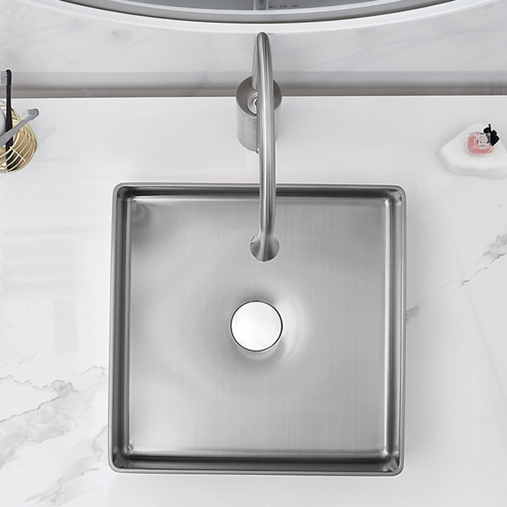 Wholesale Top Quality Square Shape Bathroom Furniture Art Basin Ware Stainless Steel Kitchen Sink