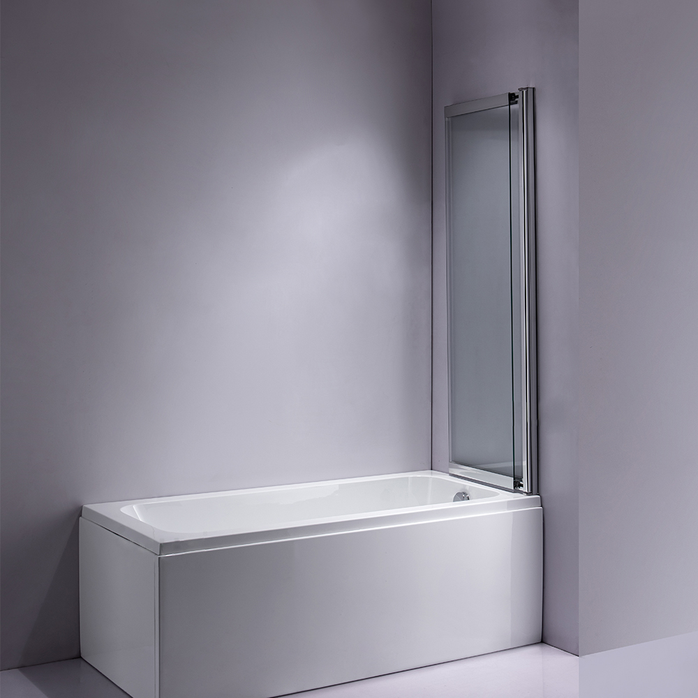 China Factory Chrome Clear Glass Flat Sliding Folding Bathtub Sliding Shower Door Shower Screen Panel