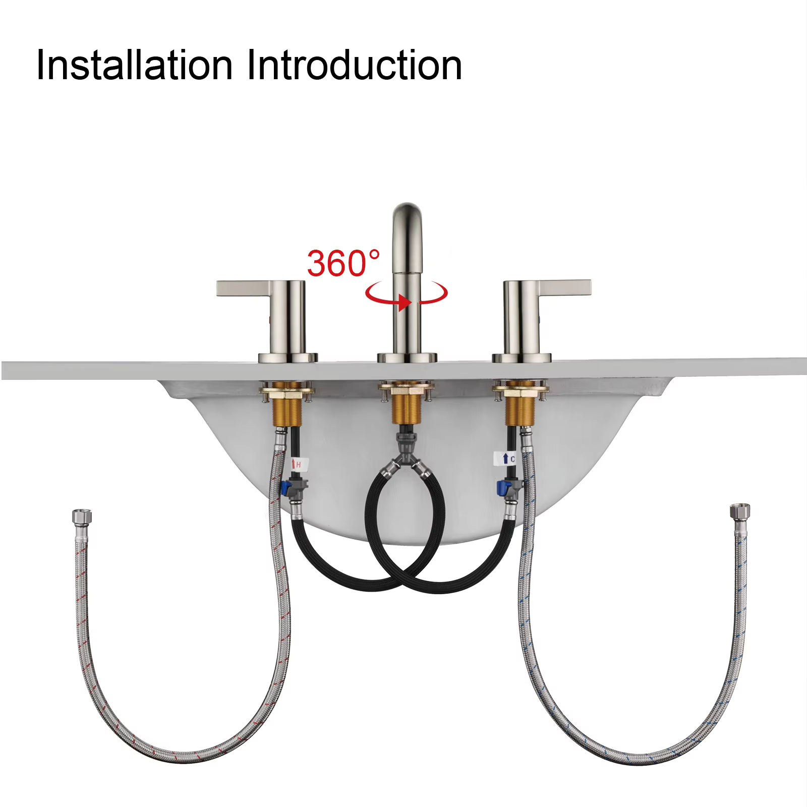 Premium Hotel Dual Handle Basin Faucet Brass cUPC Bathroom Faucet Mixer