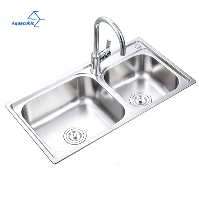 Hot in South America Kitchen Sink Double Basin 780 x 420 x 190 mm Double Bowl Stainless Steel Pressed / Drawn Kitchen Sink