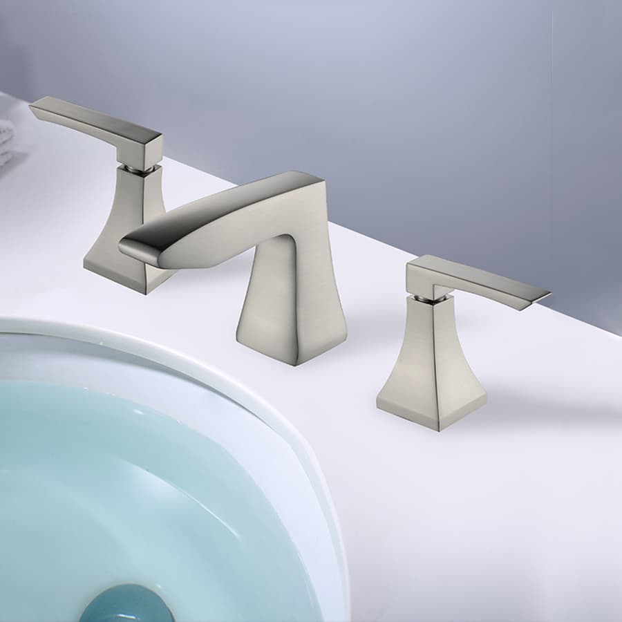 Luxury Brass 3-Hole Bathroom Faucet with Double Handles – Modern Widespread Design for Sinks