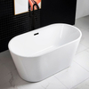 White Contemporary Freestanding Acrylic Soaking Tub – Deep Relaxation Bathtub for Modern Bathrooms