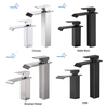 China Factory Single Handle Deck Mount Bathroom Faucet Brushed Nickel Waterfall Spout Bath Sink Taps