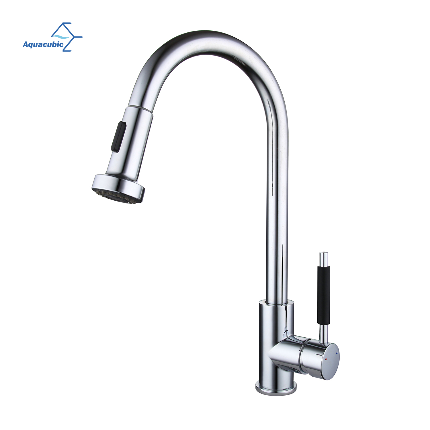 Aquacubic cUPC CEC 304 Stainless Steel Flexible Hose Pull Down Kitchen Faucets 