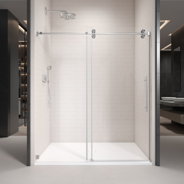 China Factory bathroom accessories stainless steel sliding door glass shower enclosure frameless tempered glass