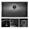 Aquacubic 304 Stainless Steel Handmade Undermount UPC 30*21 inch PVD Gunmetal Black Kitchen Sink