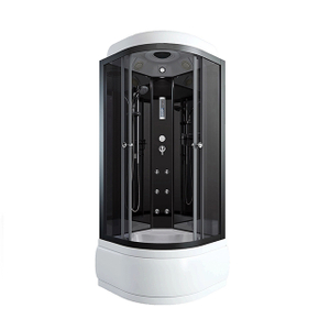 Walk In Corner Shower Room Enclosure Cabin with Glass Sliding Doors Massage Jets Radio Ventilation Fan Lighting