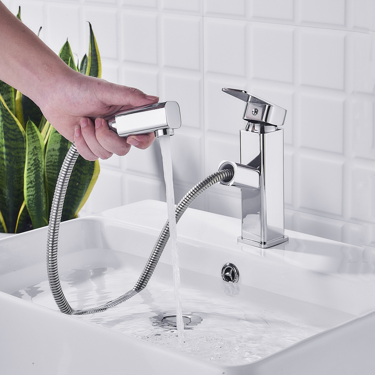 High Quality Bathroom Brass Body Single Handle Hot Cold Water Faucet Wash Basin Tap Waterfall Bathroom Faucet