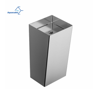 Manufacturer Hot Sale Basins Stainless Steel Floor Type Pedestal bathroom Sink