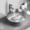 Modern Stainless Steel Bathroom Sink Above Counter Vessel Basin PVD Nano Coating 15.8" Round Sink With Drain