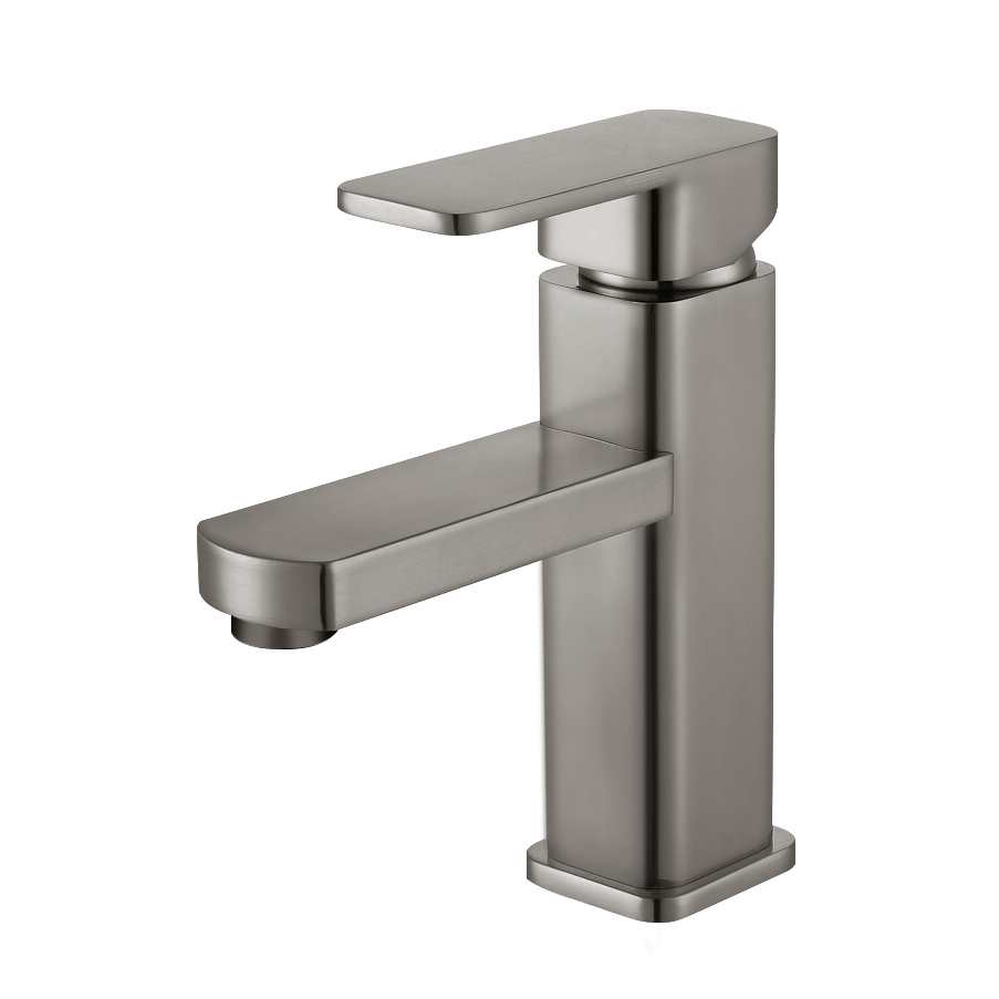 Brass Single Hole Brushed Nickel Wash Basin Vanity Bathroom Water Tap Faucet
