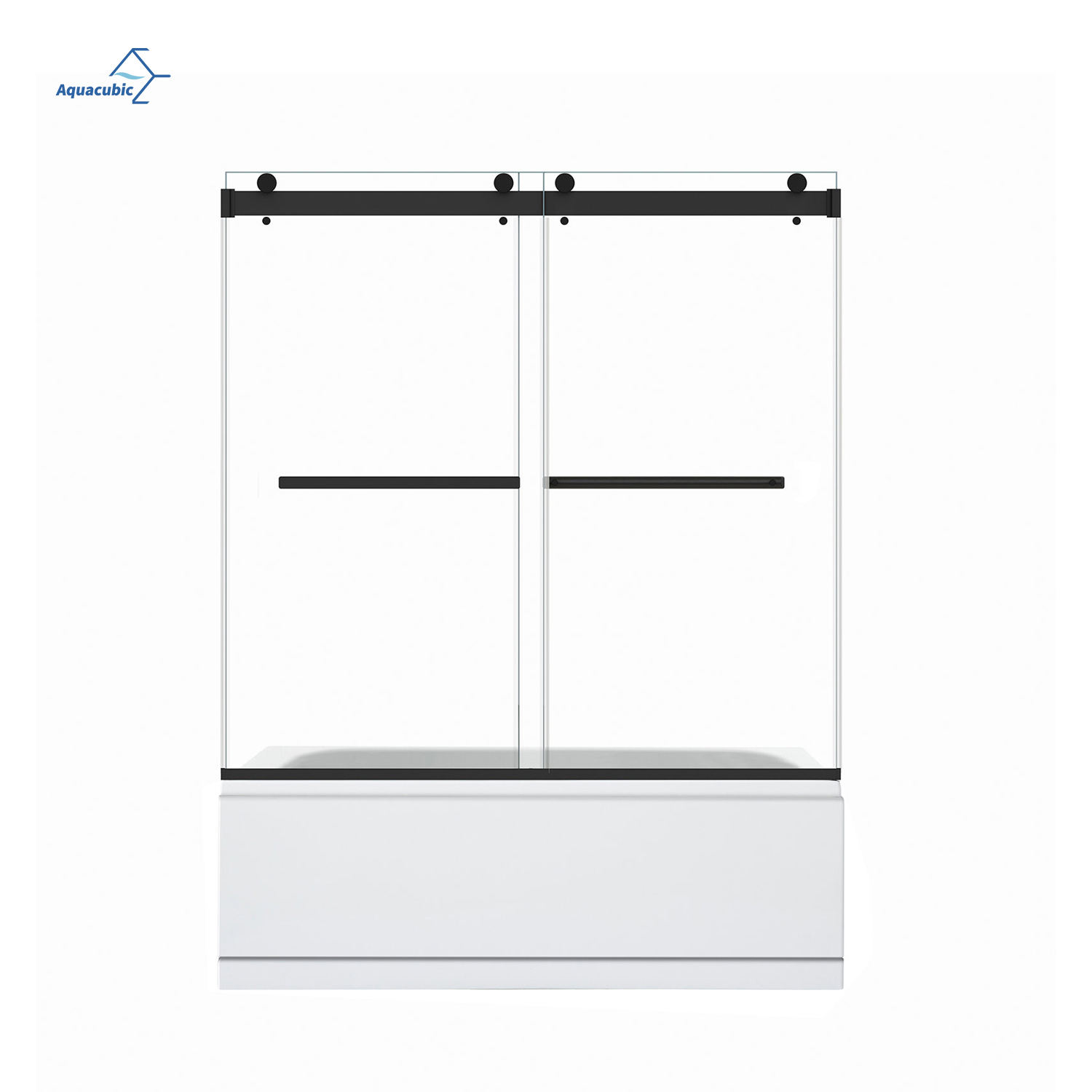 OEM ODM Frameless Shower Room Double Sliding Tempered Glass Stainless Steel Shower Door for Bath Tub