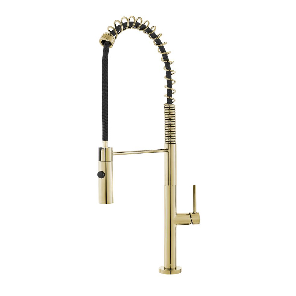 Thin Slim Body Pull Down Sprayer Kitchen Faucet with Spring