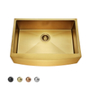 Golden Gold Color Stainless Steel Handmade Farmhouse Single Bowl Kitchen Sink