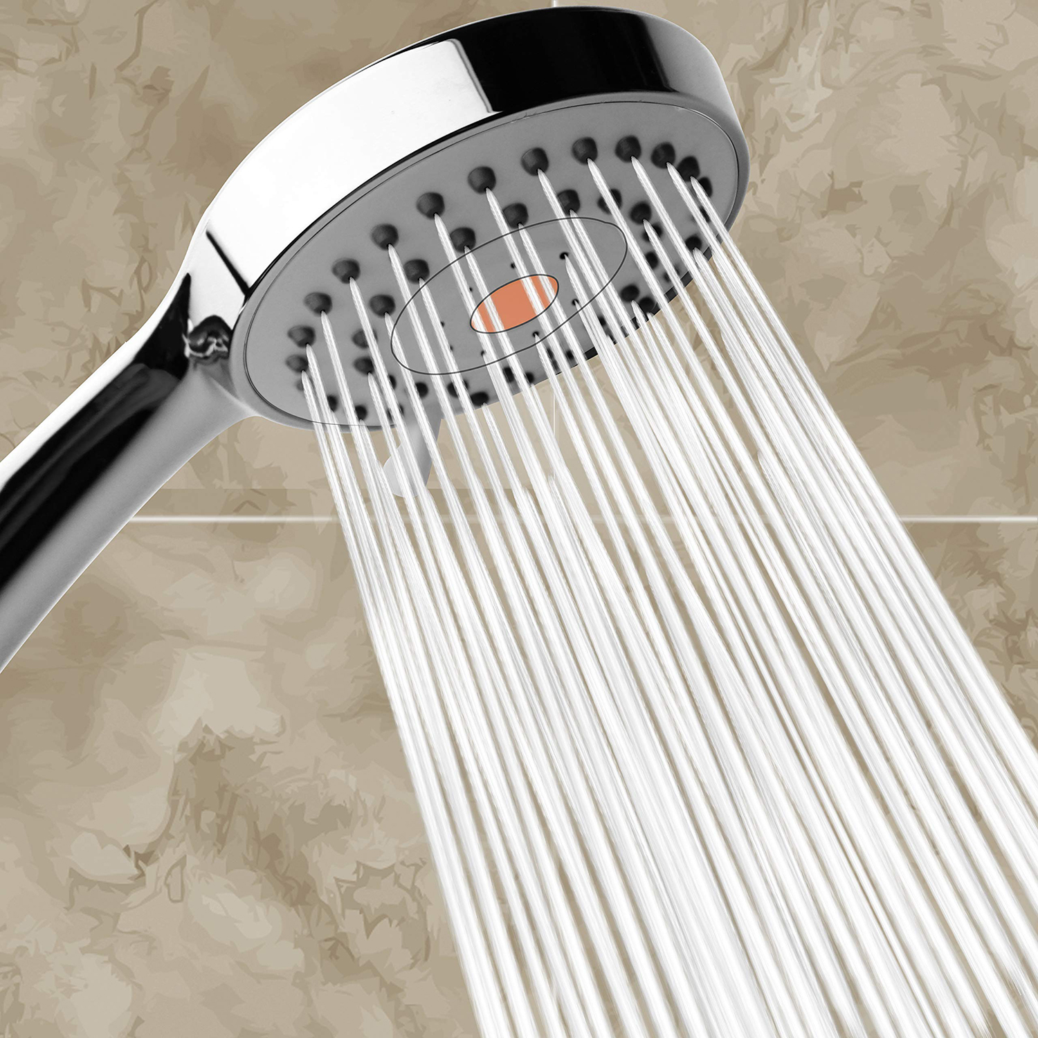 Detachable High Pressure 3 Modes Transparent Chrome Shower Head ABS Filtered Handheld Shower Head