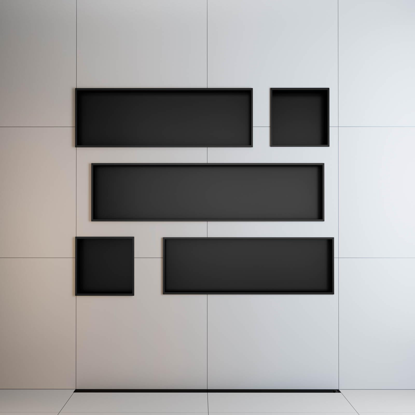 Hot Sale Large 48 inch Black Bathroom Decoration Recessed Shower Niche Metal Niche