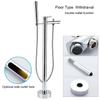 Freestanding Bathtub Faucet Tub Filler Chrome Floor Mount Bathroom Faucets Brass Single Handle with Hand Shower