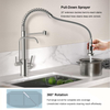 3-in-1 Pull Down Kitchen Faucet with Drinking Water Tap | 20" High Arc, Brushed Nickel | No Filter Required