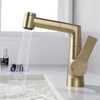 Bathroom Fixtures China Manufacturer Single Handle Brushed Gold Pull Out Wash Basin Tap Lavatory Washroom Bathroom Basin Sink Faucet