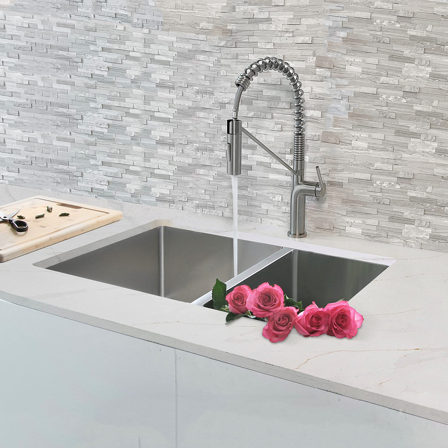 Custom High Grade Stainless Steel Double Sink Bowl Kitchen Sink Handmade Produced in Thailand