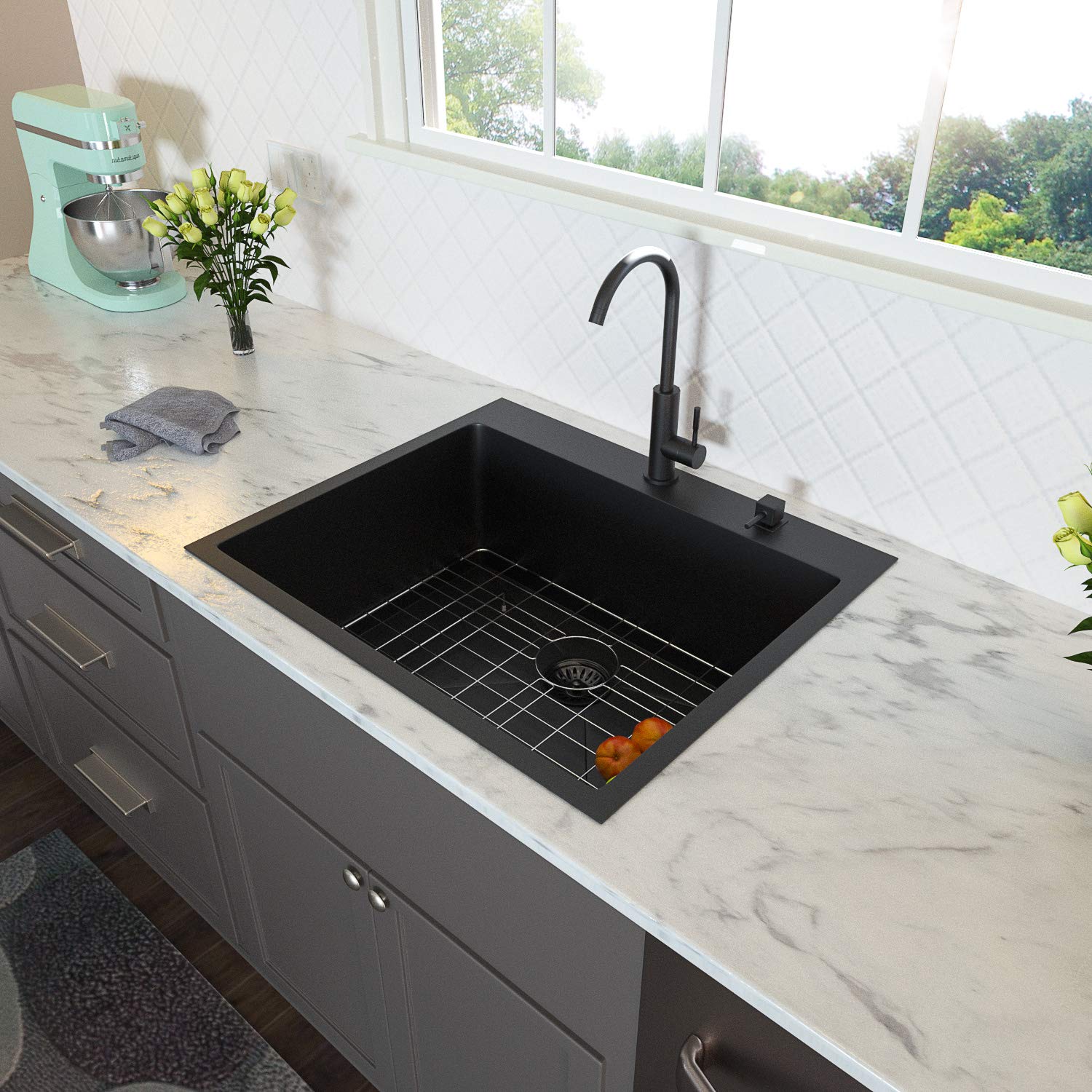 25 inch Stainless steel Single Bowl Topmount Kitchen Sink