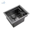 Black Hidden Sink 304 Stainless Steel Handmade Concealed kitchen sink With Intelligent Flip Cover Lifting Faucet