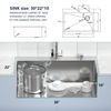 China factory Aquacubic 304 Stainless Steel Handmade 30 Inch Topmount Kitchen Sink with Customized size