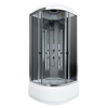Walk In Corner Shower Room Enclosure Cabin with Glass Sliding Doors Massage Jets Radio Ventilation Fan Lighting