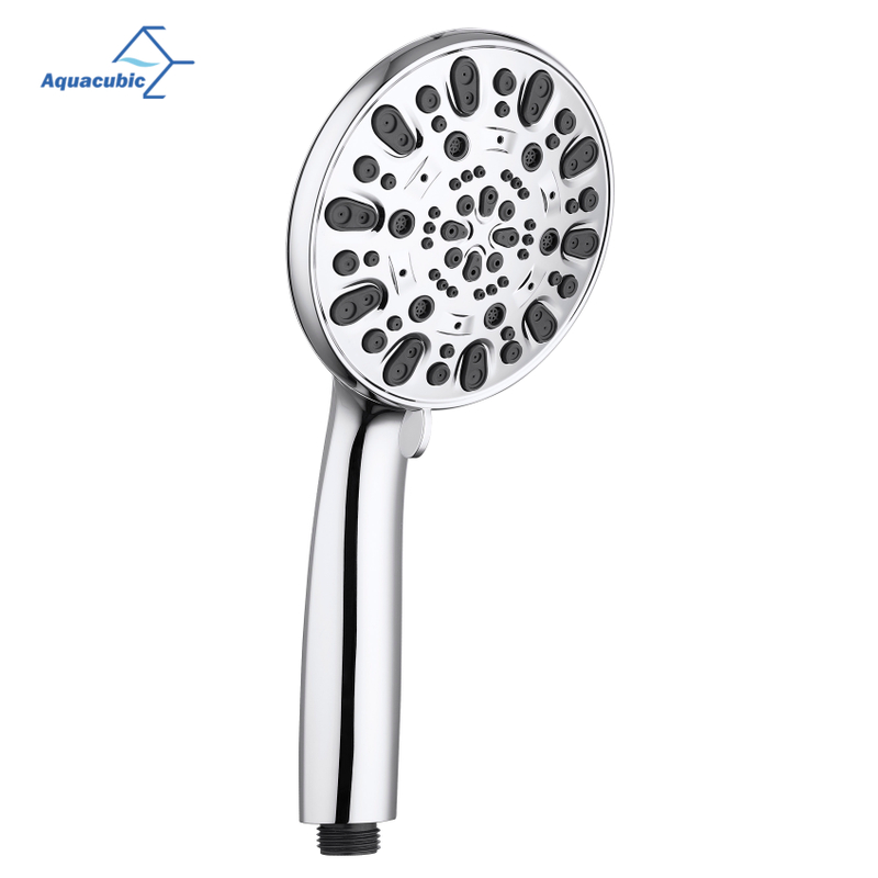 Aquacubic Pressure Boosting 5" Shower Head Spray with 6 Modes Water Saving